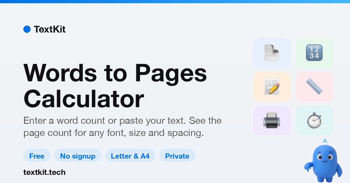Words to Pages Calculator: Word Count to Pages | TextKit